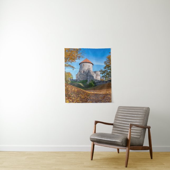 Tapiz Castillo medieval rodeado de bosques (In situ)