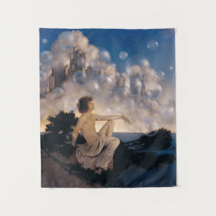 Tapiz Castillos en el Aire de Maxfield Parrish 1904 Fant