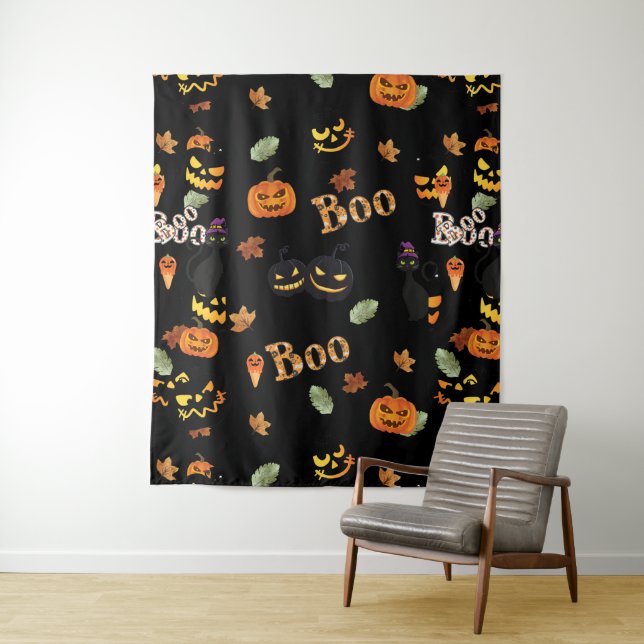 Tapiz Cat Boo Halloween (In situ)