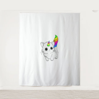 Tapiz Caticorn camiseta unicornio gato camisas arcoiris 