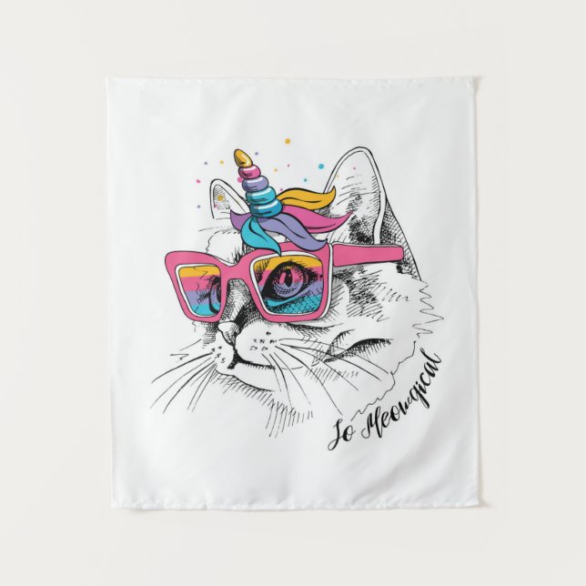 Tapiz Caticorn el | tan Meowgical (Anverso)