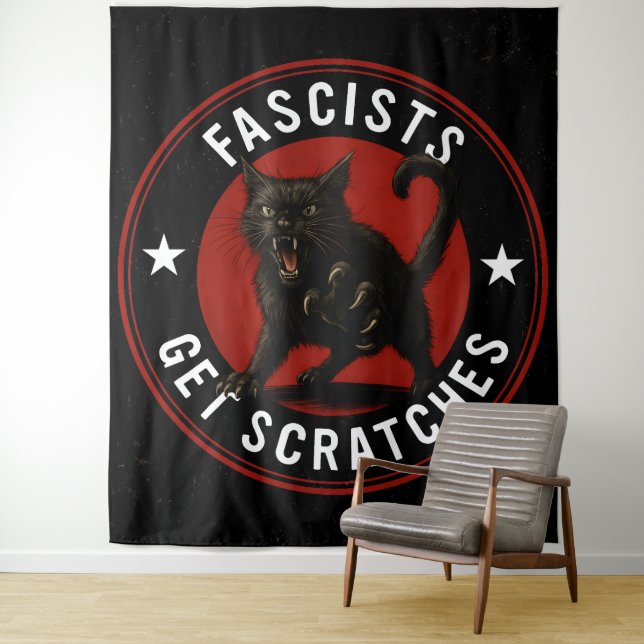 Tapiz Cats Against Fascists (In situ)