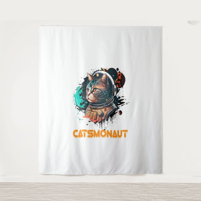 Tapiz Catsmonauta Astronauta Gato O Gato Espacial (Anverso)
