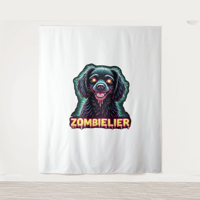 Tapiz Cavalier King Charles Spaniel CKCS Zombie Dog Hall (Anverso)