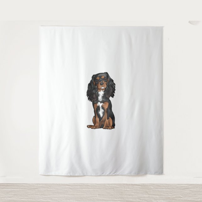 Tapiz Cavalier King Charles Spaniel - Negro y Tan (Anverso)