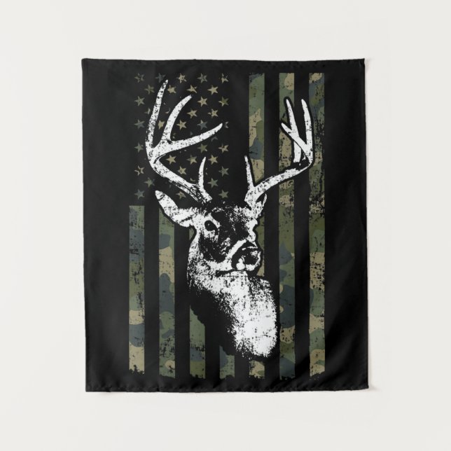 Tapiz Caza de ciervos Whitetail Buck en EE.UU. Camuflage (Anverso)