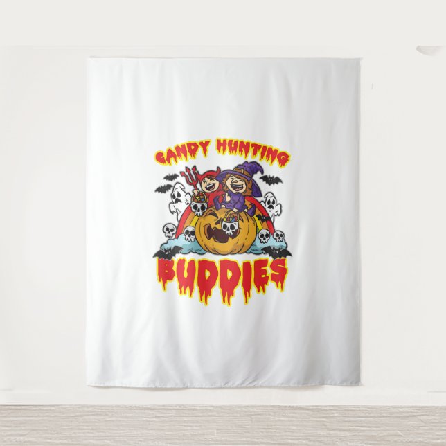 Tapiz Caza de dulces Buda Costume gemelo Halloween (Anverso)