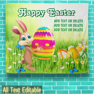 Tapiz Caza de huevos de conejo de Pascua Feliz Fiesta de