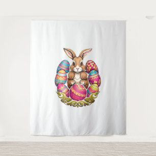 Tapiz Caza de huevos de pascua colorida de conejo conejo