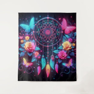Tapiz Cazador de sueños, Mariposas y Rosas