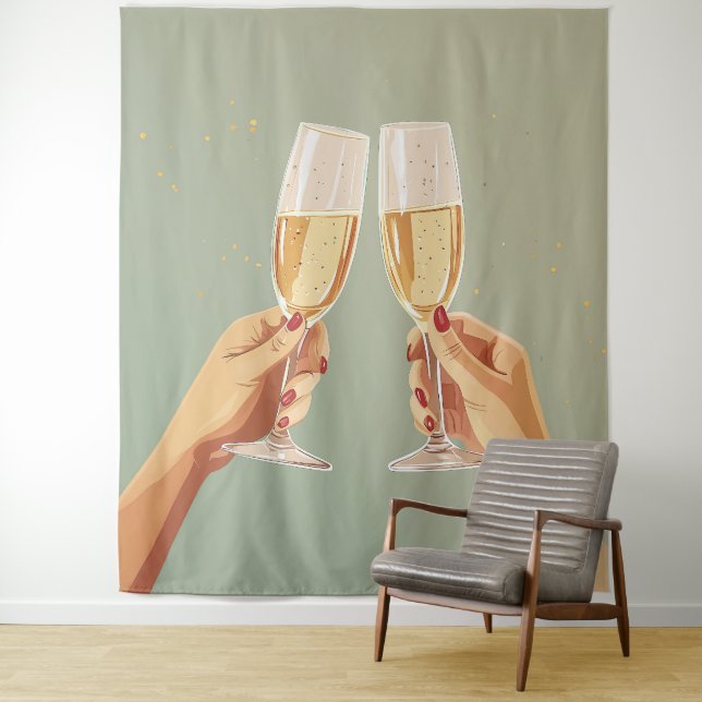Tapiz Celebración de brindis de champán  (In situ)