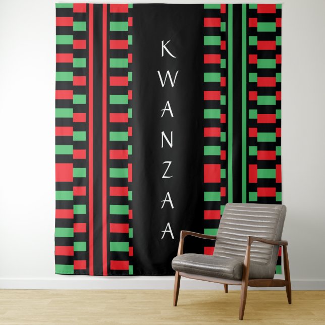 Tapiz Celebración de Kwanzaa Rojo Negro Verde (In situ)