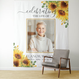 Tapiz Celebración de la vida con girasoles florales Foto