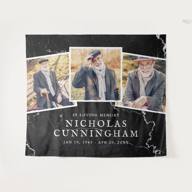 Tapiz Celebración de la vida Piedra de Mármol Oscuro Tre (Anverso (horizontal))