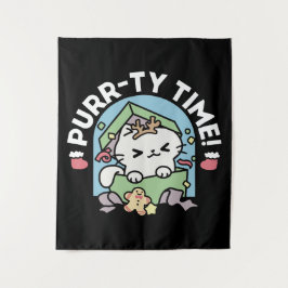 Tapiz Celebración de los navidades con un gato moro