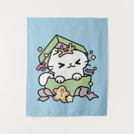 Tapiz Celebración de los navidades con un gato moro