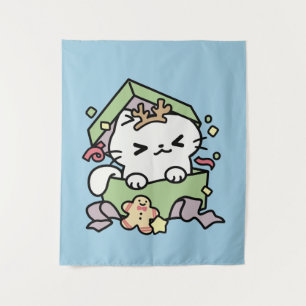 Tapiz Celebración de los navidades con un gato moro