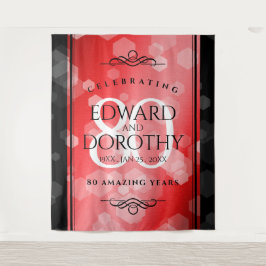 Tapiz Celebración elegante del 80º aniversario de bodas 