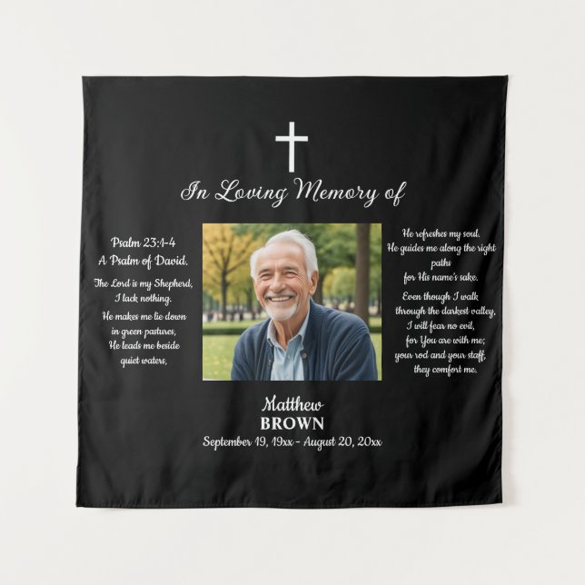 Tapiz Celebration Of Life 1 Photo Bible Verse (Anverso)