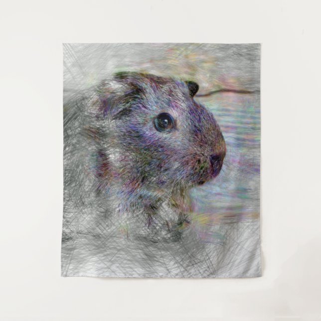 Tapiz Cerdo de Guinea animal artificial (Anverso)