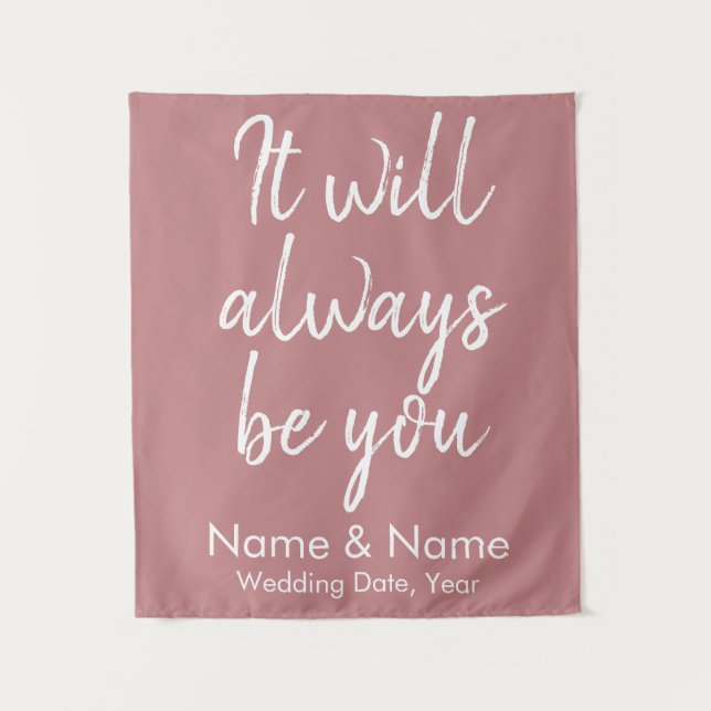 Tapiz Ceremonia de fondo de Boda rústico Decoración Rosa (Anverso)