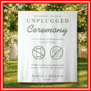 Tapiz Ceremonia sin cables   Boda minimalista verde salv