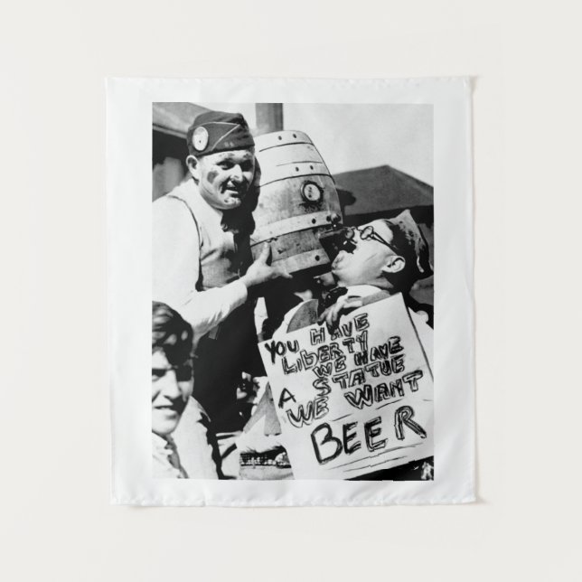 Tapiz Cerveza de prohibición de cosecha, queremos la pro (Anverso)