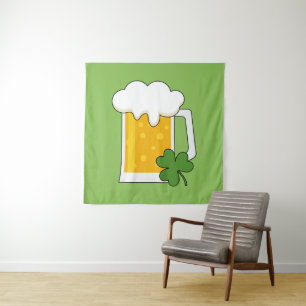 Tapiz Cerveza irlandesa Mug con Shamrock Clover