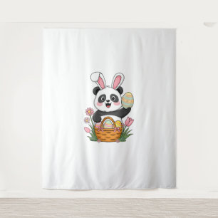 Tapiz Cesta de Huevos de Semana Santa de Panda Conejo Co