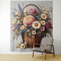 Cesta llena de flores