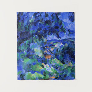 Tapiz Cezanne, paisaje azul arte refinado,