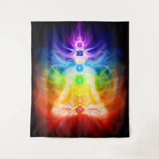 Tapiz Chakras de energía brillante del arte esotérico de