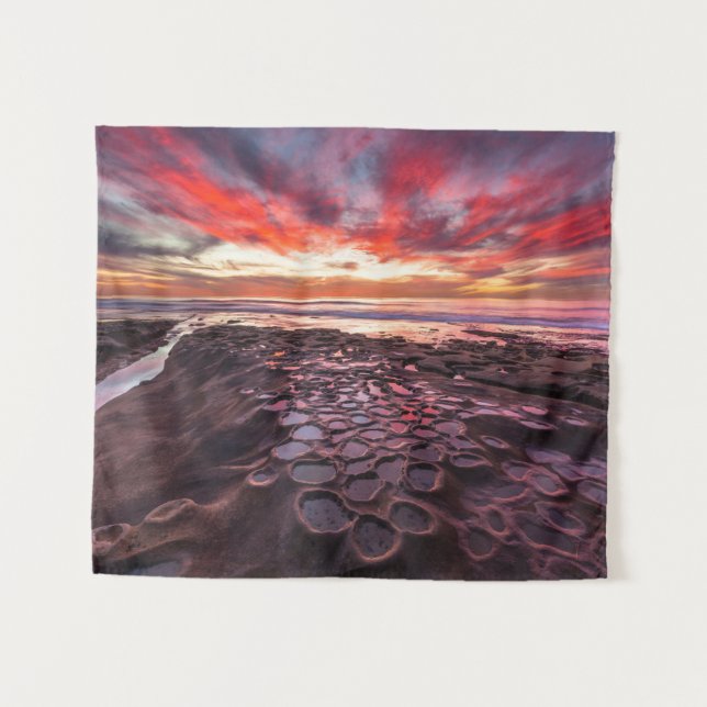 Tapiz Charcas de marea en La Jolla, CA (Anverso (horizontal))