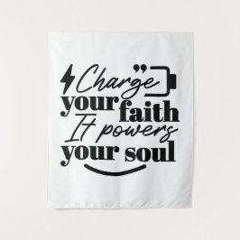 Tapiz Charge Your Faith – Christian Inspirational Quote