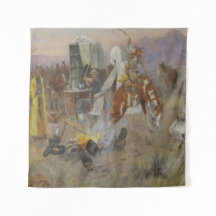 Charles M Russell - Bronc en Cow Camp