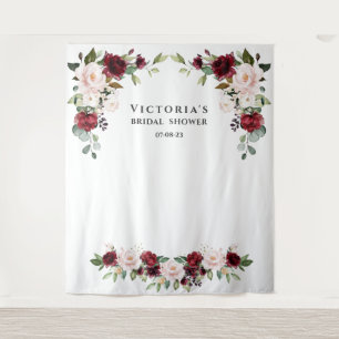 Tapiz Charm Burgundy Flowers Bridal Shower Photo Prop