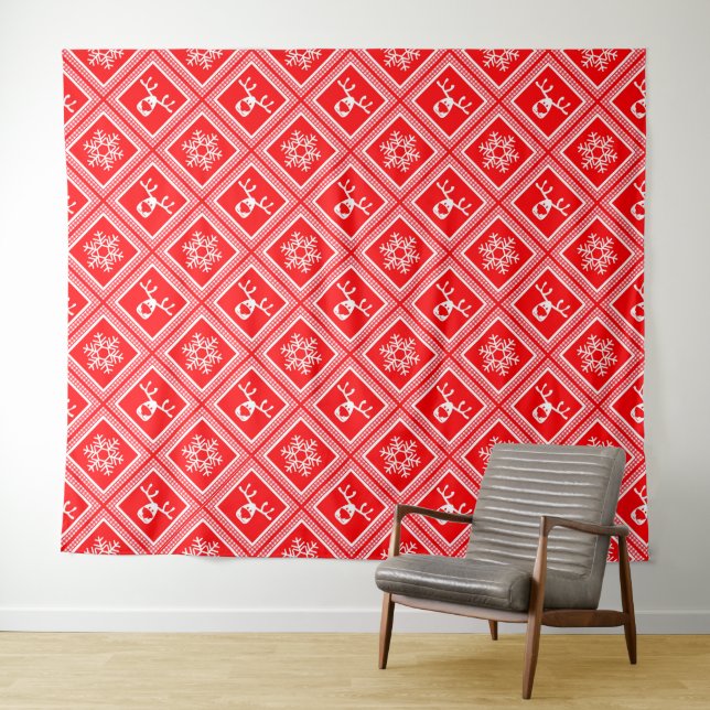 Tapiz  checkered pattern, new year, christmas (In situ (horizontal))