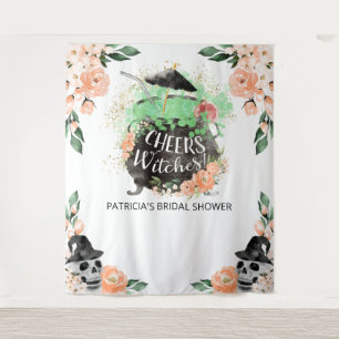 Tapiz Cheque Witch Halloween Bridal Shower Backdrop