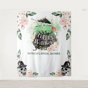 Tapiz Cheque Witch Halloween Bridal Shower Backdrop