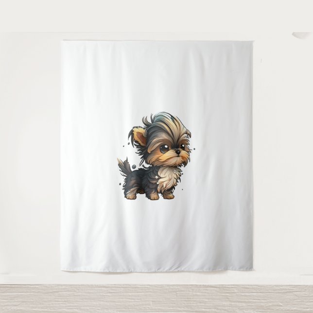 Tapiz Chibi Yorkshire Terrier (Anverso)