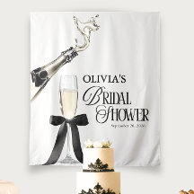 Chic Champán Bridal Shower Negro y Blanco