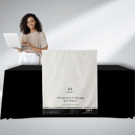 Tapiz Chic Linen Black Business Logo Event Display Table