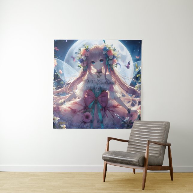 Tapiz Chica Anime Flor Luna Hada (In situ)