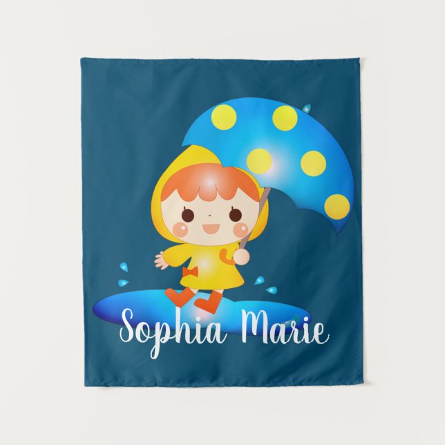 Tapiz Chica bailando bajo la lluvia (Anverso)