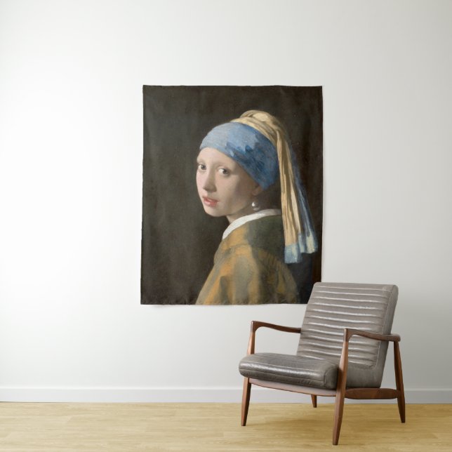 Tapiz Chica con arte Pearl Earring-Johannes Vermeer (In situ)