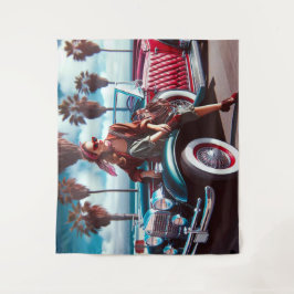 Tapiz Chica con coche