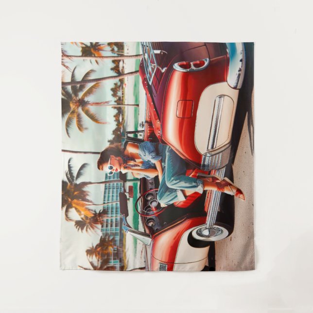 Tapiz Chica con coche (Anverso)