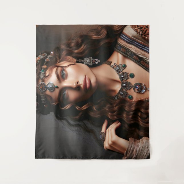 Tapiz Chica con joyería (Anverso)