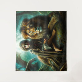 Tapiz Chica con león