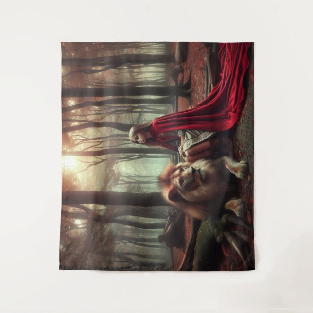 Tapiz Chica con león (Anverso)